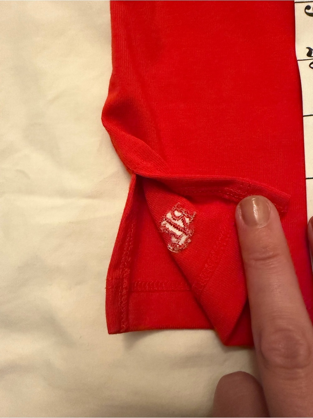 Ralph Lauren Red Short-Sleeve Knit Top with Stripe Tie Cuffs - Picture 6 of 7